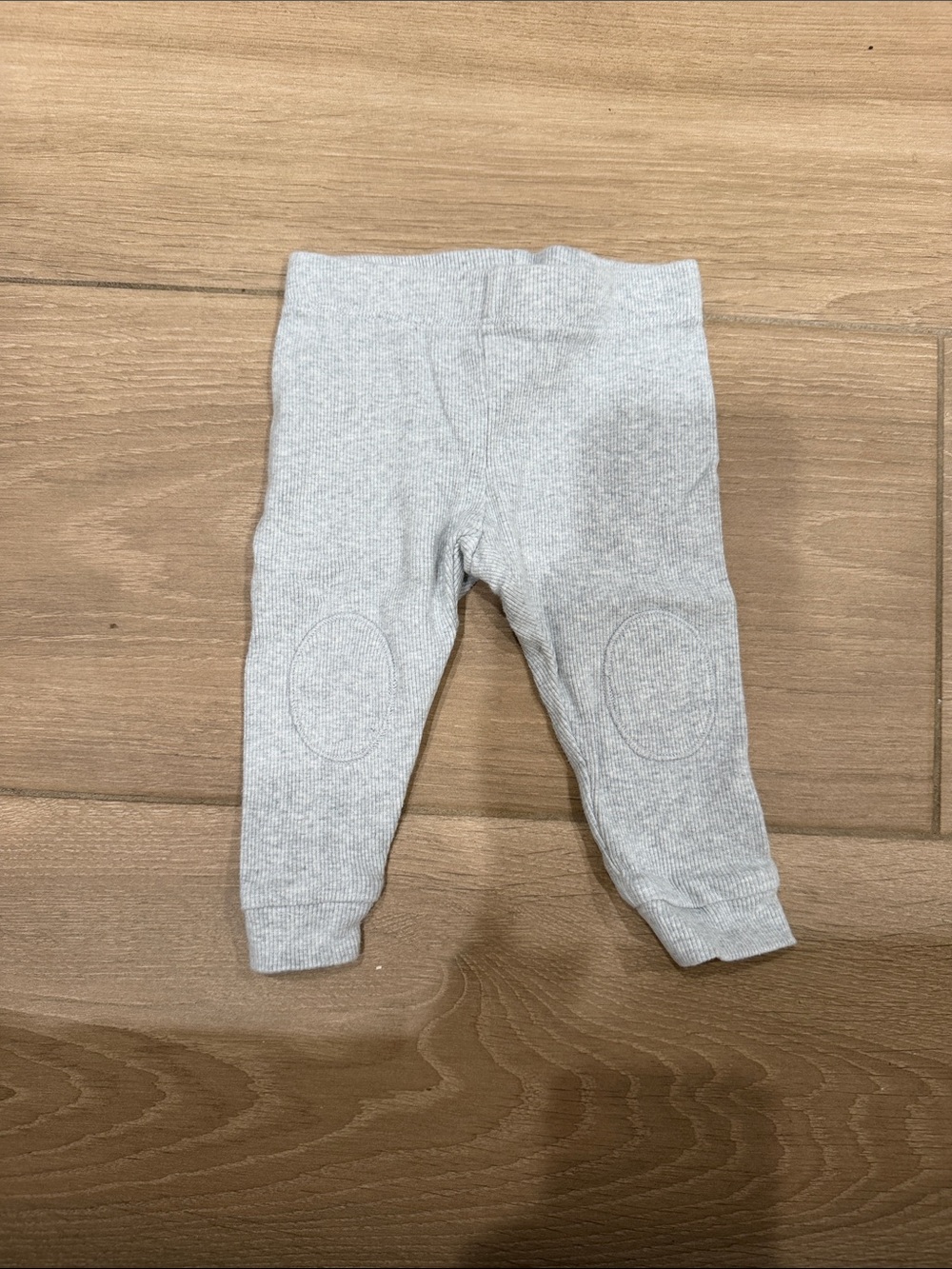 Nordstrom Light Gray Ribbed Baby Leggings with Knee Patches
